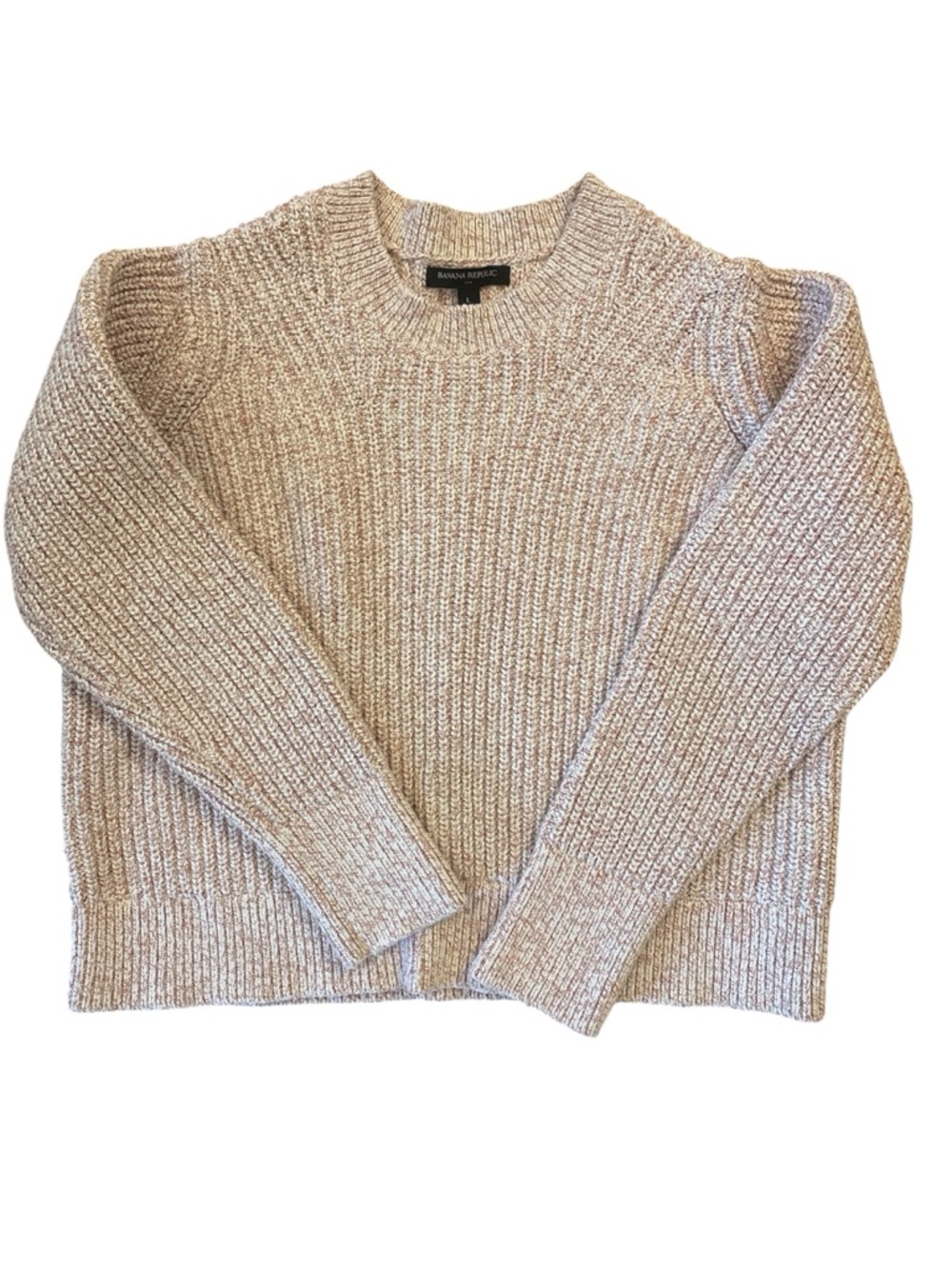 Banana Republic Chunky Fisherman Shaker Knit Wool Cotton Blend Sweater